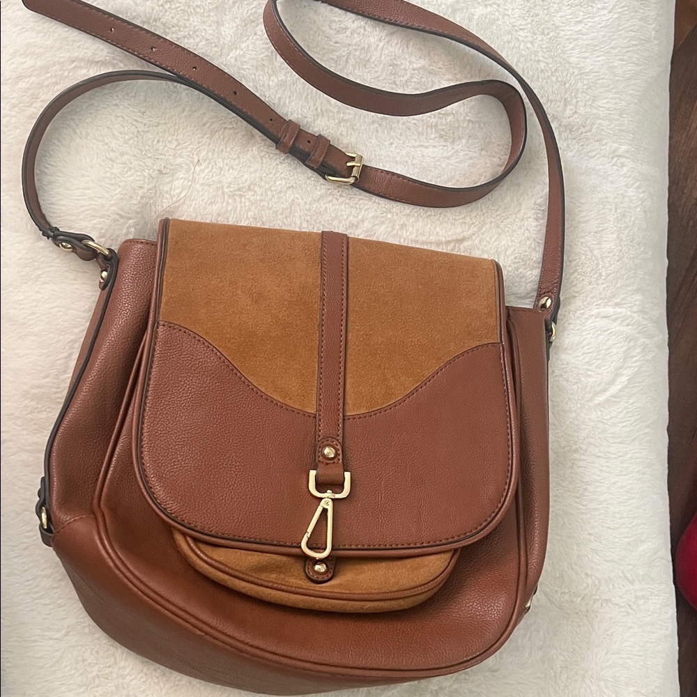 Calvin Klein Tan and Brown Crossbody Bag